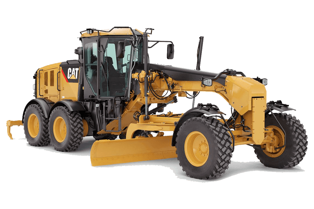 Motor grader leveling road surface